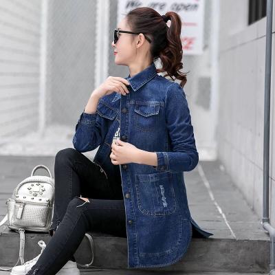 ÁO KHOÁC JEAN FORM DÀI ĐĂP CHỮ SAU LƯNG - NK325